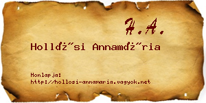 Hollósi Annamária névjegykártya