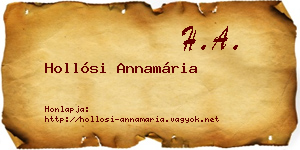 Hollósi Annamária névjegykártya